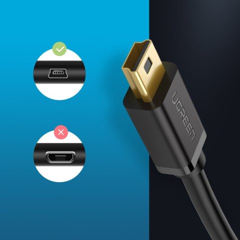Kabel przewód USB - mini USB 480Mbps 1m czarny