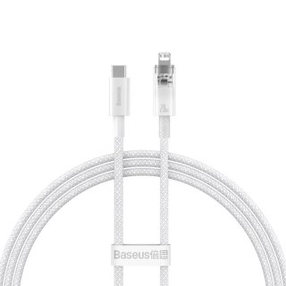 Kabel przewód w oplocie do iPhone Explorer Series USB-C - Lightning 20W 1m biały