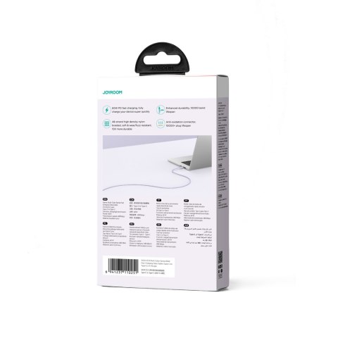 Kabel przewód Multi-Color Series USB-C - USB-C 60W szybki transfer 1m fioletowy