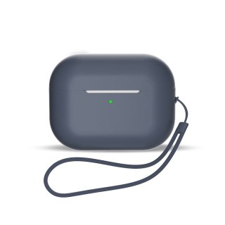 Silikonowe etui do słuchawek AirPods 1 / 2 + pasek smycz na nadgarstek niebieskie