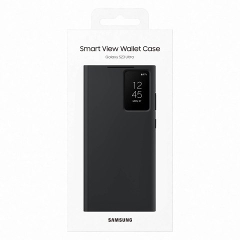 Etui Galaxy S23 Ultra pokrowiec z klapką i okienkiem Smart View Wallet Case czarne