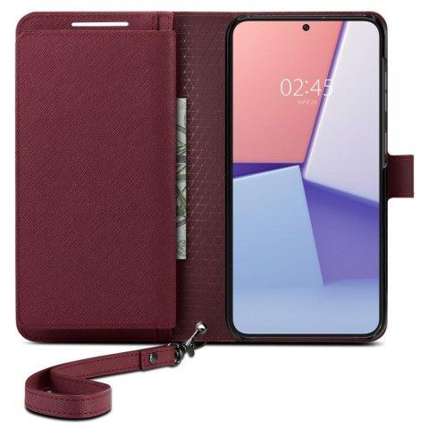 Etui z portfelem i kieszonka na kartę Galaxy S23+ Wallet S Plus burgundowe