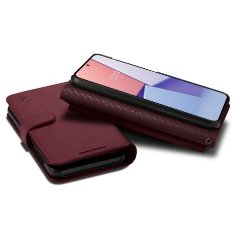 Etui z portfelem i kieszonka na kartę Galaxy S23+ Wallet S Plus burgundowe