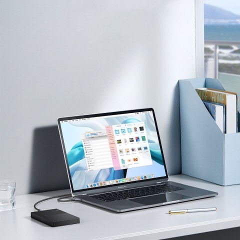 Kabel przewód USB-C - micro USB-B 3.0 3A 0.5m szary