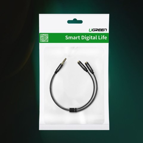 Kabel rozdzielacz audio minijack 3.5 mm - 2x minijack 3.5mm 21cm czarny