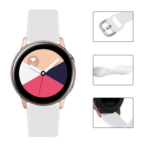 Uniwersalny silikonowy pasek do smartwatcha Silicone Strap TYS szer. 22mm różowy