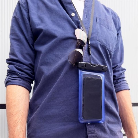 Wodoodporne etui torebka na telefon 6.7'' ze smyczą różowy