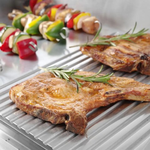 Płyta grzewcza grillowa Profi Line gładka-ryflowana do pracy ciągłej 2400W - Hendi 203156