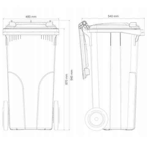 Pojemnik kubeł na odpady i śmieci ATESTY Europlast Austria - czerwony 120L