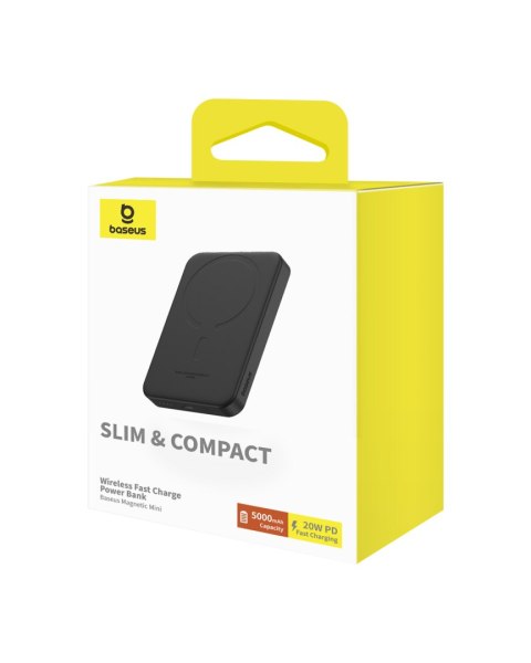Mini powerbank 5000mAh 20W + kabel USB-C 20V / 3A czarny