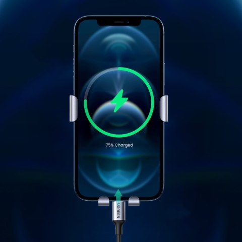 Samochodowy grawitacyjny uchwyt na telefon - okrągła kratka szary