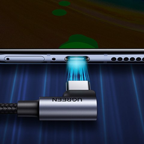 Kabel przewód kątowy USB-C - USB 2.0 480Mb/s 3A 3m czarny