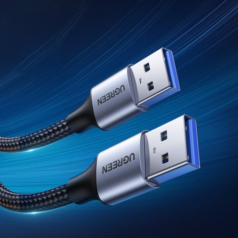 Kabel przewód w oplocie TPE USB 3.0 5Gb/s 1m szary