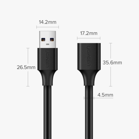 Przedłużacz kabla przewodu USB 2.0 480Mb/s 3m czarny