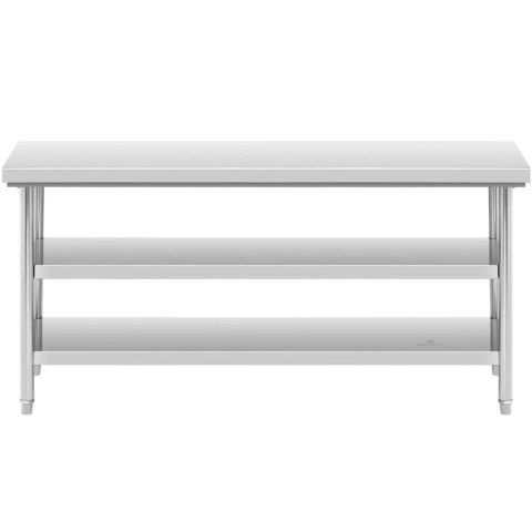 Stół blat roboczy centralny stalowy 2 półki 180 x 70 cm do 600 kg