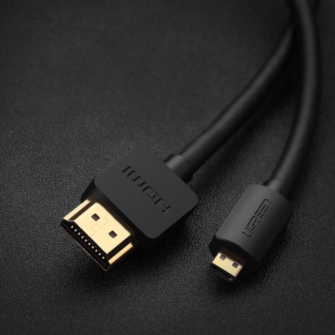 Kabel przewód Audio Video microHDMI - HDMI 2.0 1m czarny