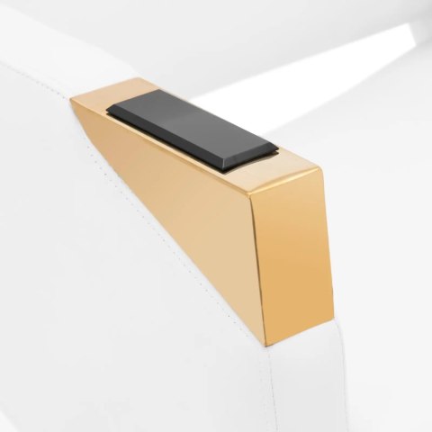 Fotel fryzjerski barberski kosmetyczny z podnóżkiem Physa PENRYN - biało złoty