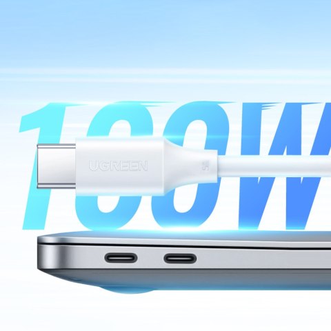 Kabel przewód USB-C PD QC 100W 5A 480Mb/s 2m biały
