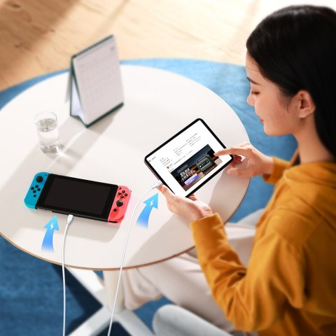 Kabel przewód USB-C PD QC 100W 5A 480Mb/s 2m biały