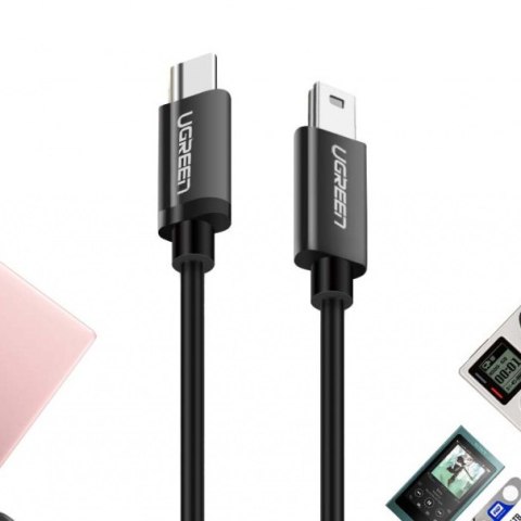 Kabel przewód USB-C - miniUSB 480Mbps 1m czarny
