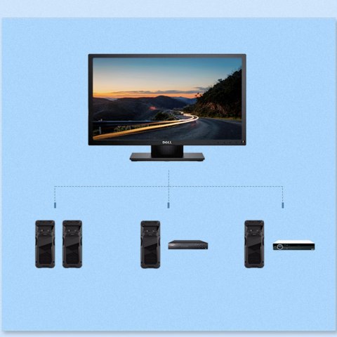 Przełącznik switch KVM 30357 dwa komputery jedna klawiatura mysz i monitor czarny