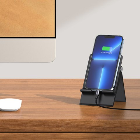 Składana podstawka na telefon tablet z regulacją wysokości czarna