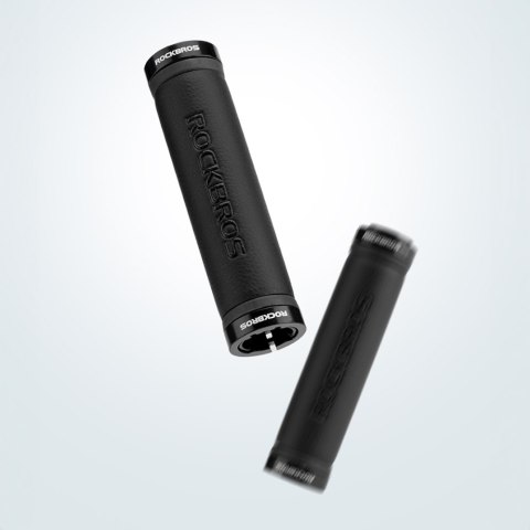 Chwyty rowerowe gripy na kierownicę komfortowe ze skóry - czarne