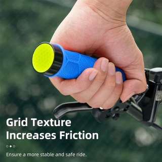Gripy rączki chwyty rowerowe TPR z odblaskiem - niebieskie