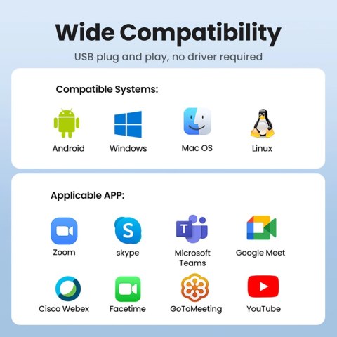 Kamera internetowa Full HD z mikrofonami do nagrań Video USB-A - szara
