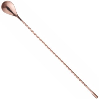Łyżka barmańska do drinków koktajli długa 385 x 35 mm - miedziana