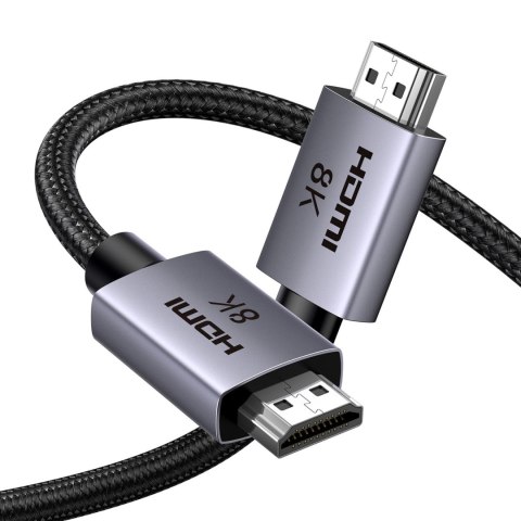 Kabel przewód HDMI 2.1 8K certyfikowany Ultra High Speed 2m szary
