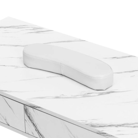 Biurko kosmetyczne do manicure z podpórką na dłonie 2 szuflady 106 x 52 cm - marmur złoto