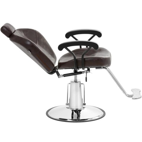Fotel fryzjerski barberski z zagłówkiem i podnóżkiem Physa ILFORD - brązowy