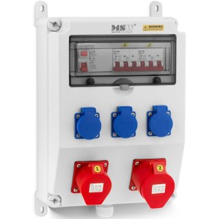 Rozdzielnica elektryczna 3 x Schuko 2 x CEE wyłącznik różnicowoprądowy 2 x instalacyjny