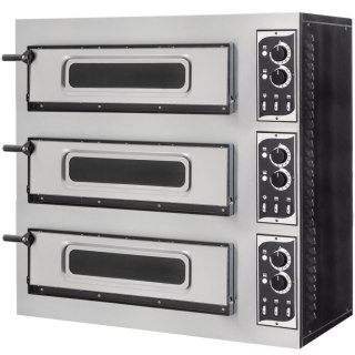 Piec do pizzy 3-komorowy na 3 pizze śr. 45 cm BASIC 3/50 GLASS AND LIGHT 12000 W