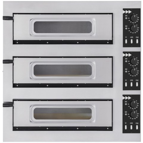 Piec do pizzy 3-komorowy na 3 pizze śr. 45 cm BASIC 3/50 GLASS AND LIGHT 12000 W
