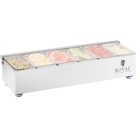 Pojemnik organizer barmański na dodatki do drinków z pokrywką 6 x 0.4 l