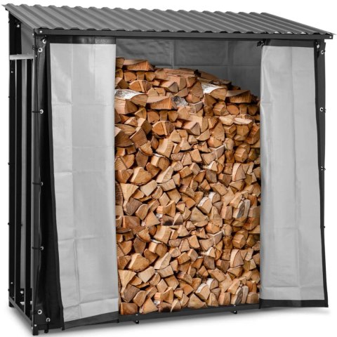 Stojak na drewno opałowe z daszkiem i plandeką 191 x 89 x 192.5 cm