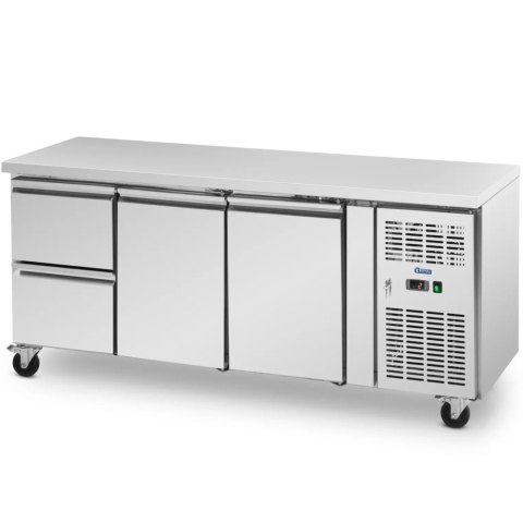 Stół chłodniczy gastronomiczny na kółkach 2 komory 2 szuflady 410 l 179.5 x 70 x 85 cm