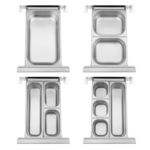 Stół chłodniczy gastronomiczny na kółkach 2 komory 2 szuflady 410 l 179.5 x 70 x 85 cm