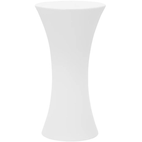 Stolik barowy klubowy podświetlany na baterie RGBW LED śr. 58 x 110 cm - biały okrągły