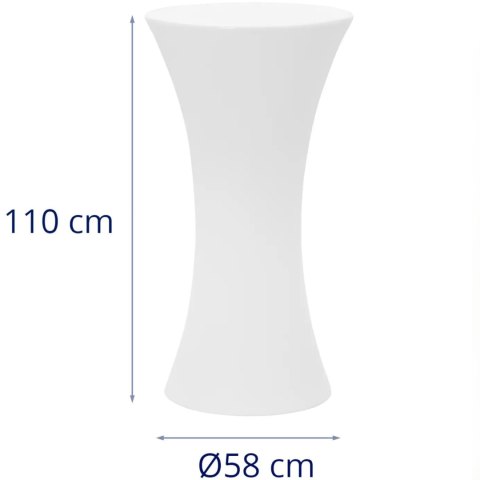 Stolik barowy klubowy podświetlany na baterie RGBW LED śr. 58 x 110 cm - biały okrągły