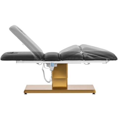 Fotel kosmetyczny do masażu tatuażu SPA 150 kg VITERBO - czarno złoty