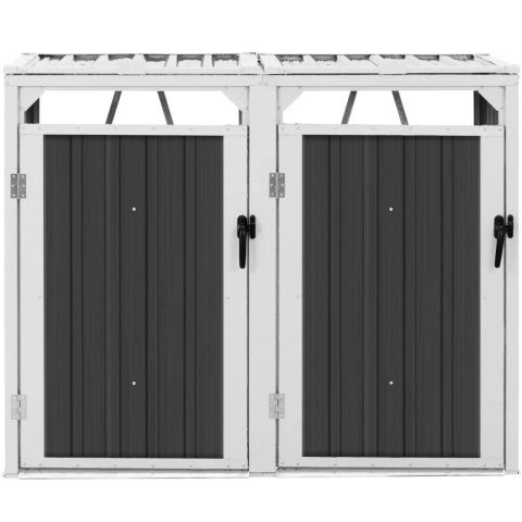 Osłona obudowa kosza kubła na śmieci podwójna 2 x 240 l - szara