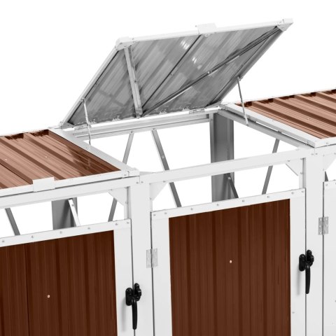 Osłona obudowa kosza kubła na śmieci potrójna 3 x 240 l - brązowa