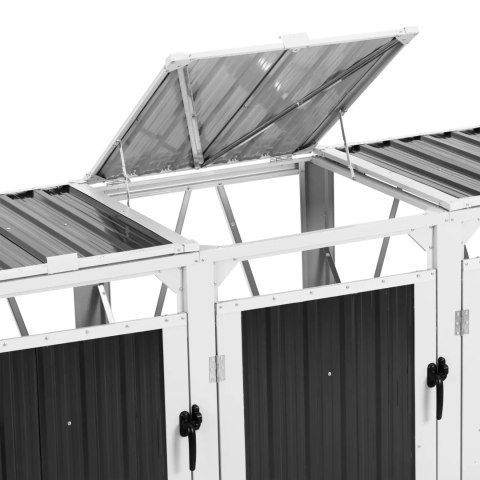 Osłona obudowa kosza kubła na śmieci potrójna 3 x 240 l - szara