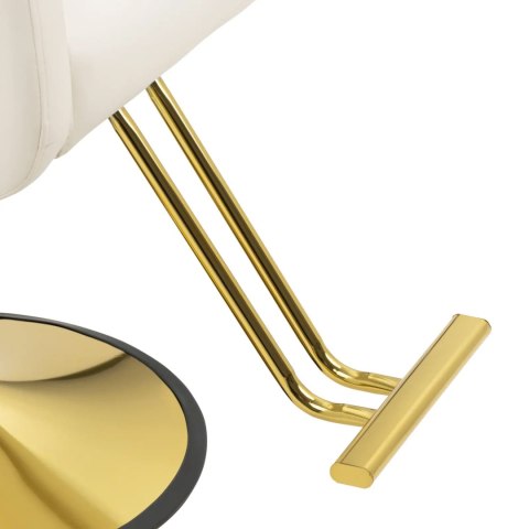 Fotel fryzjerski barberski z podnóżkiem BARTON - kremowy