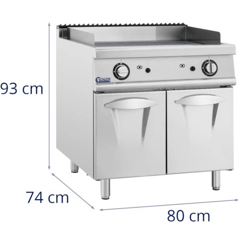 Grill gazowy podwójny ryflowany z szafką na propan / LPG / gaz ziemny 12 kW