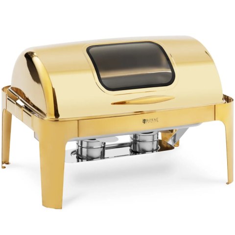 Podgrzewacz bemar bufetowy do potraw na pastę z okienkiem GN 1/1 9 l - złoty