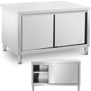 Stół gastronomiczny z szafką drzwi przesuwne 140 x 80 x 87 cm do 500 kg